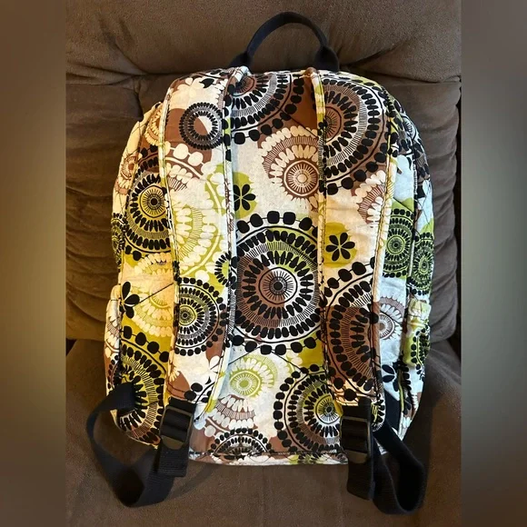 Vera Bradley “Cocoa Moss”Backpack - Green, Brown, Black - Picture 3 of 5